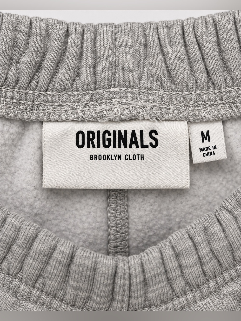 Originals Brooklyn Cloth Men’s Medium Gray Jogger Sweatpants Logo Fleece Casual - Picture 3 of 6